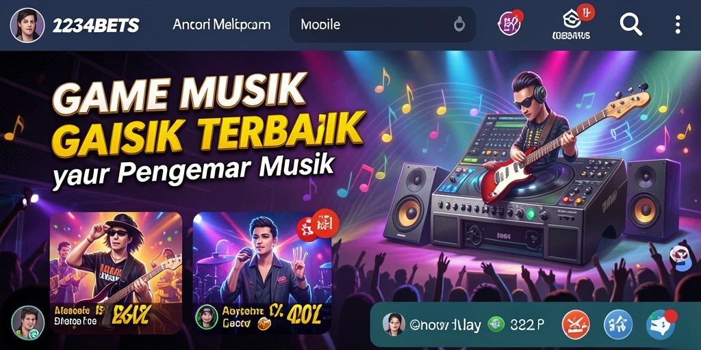 Screenshot gameplay 1234BETS yang menampilkan keseruan bermain musik.