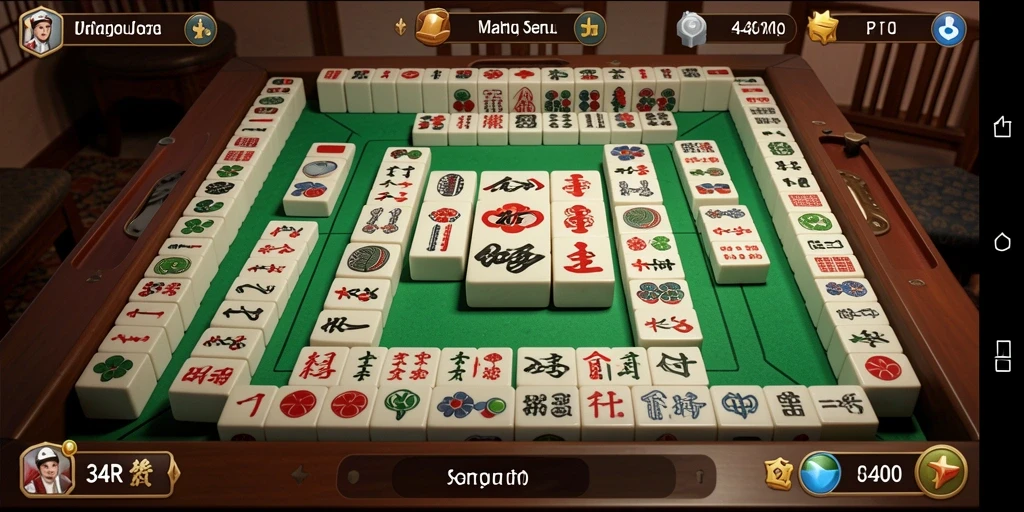 Tampilan gameplay 34R dengan papan Mahjong yang vibrant.