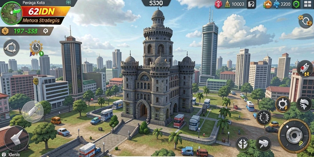Tampilan gameplay menara yang penuh strategi di 62IDN.