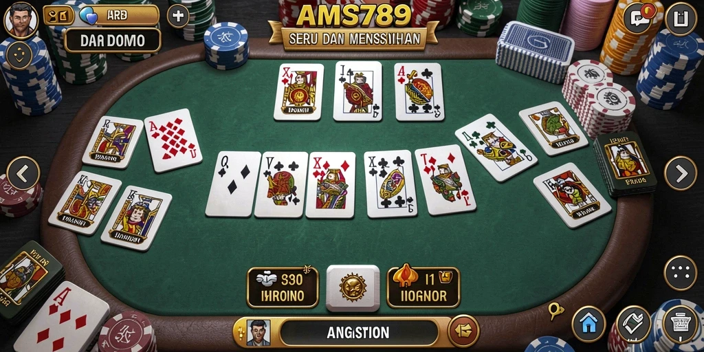 Tampilan menarik gameplay domino dalam AMS789.