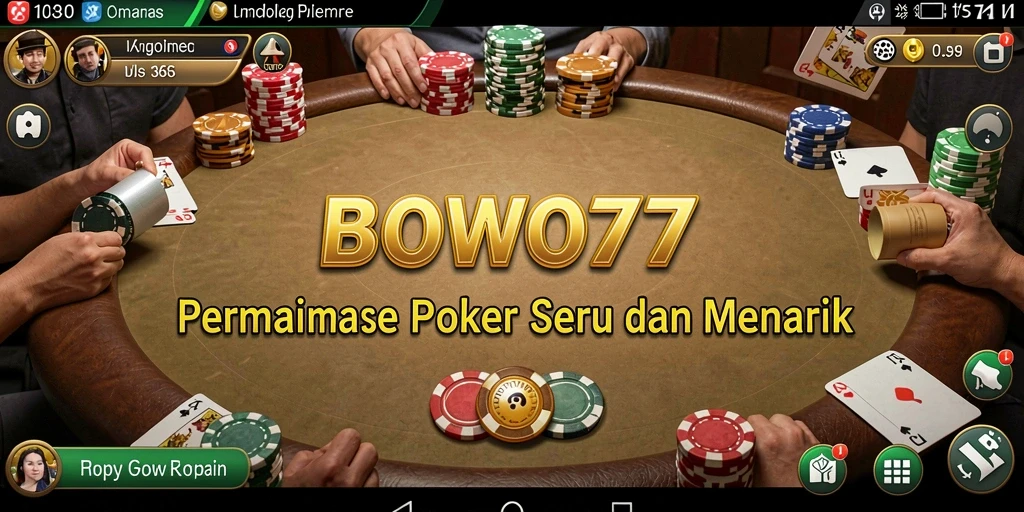 Tampilan gameplay poker yang seru di BOWO77.