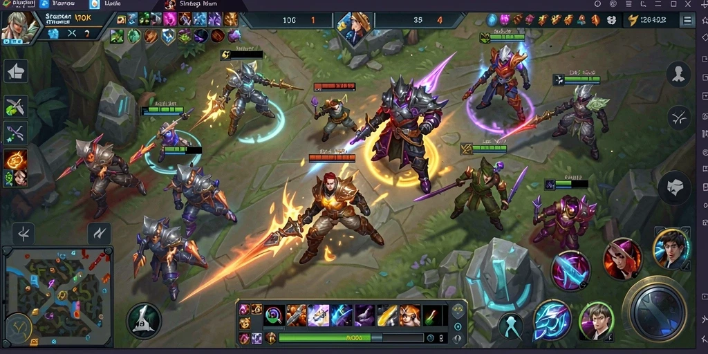 Screenshot D06 menampilkan pertarungan epik dalam game MOBA.