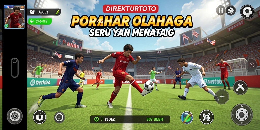 Tangkapan layar utama <strong>DIREKTURTOTO</strong> menunjukkan intensitas pertandingan olahraga yang seru.
