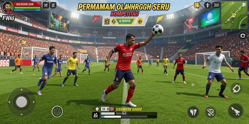Screenshot gameplay FW66 menampilkan aksi seru dari berbagai cabang olahraga.