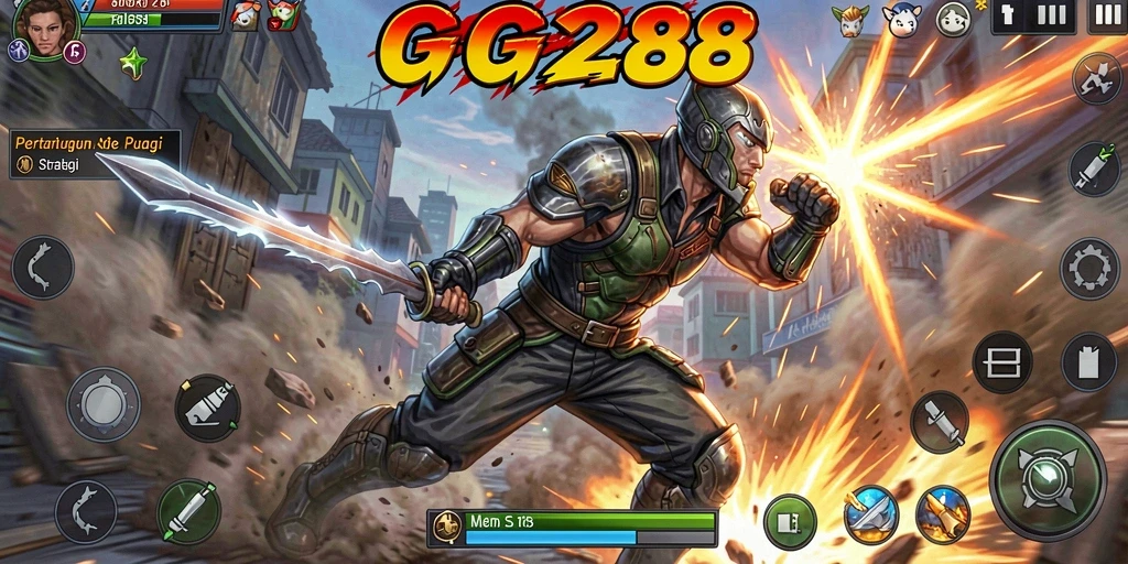 Tampilan gameplay GG288 dengan aksi pertarungan yang mendebarkan.