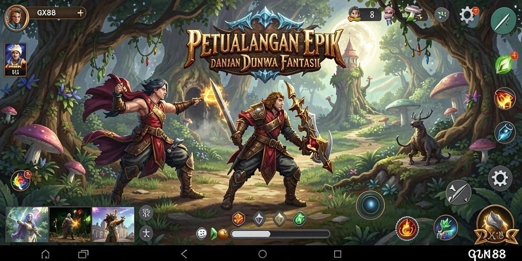 Tampilan permainan GX88 yang menakjubkan dalam dunia RPG.