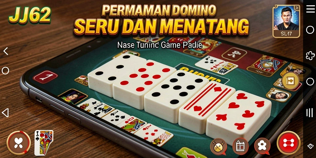 Screenshot gameplay JJ62 yang menampilkan pertandingan Domino seru.