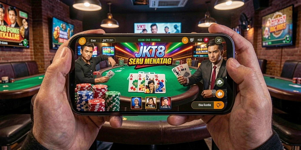 Tampilan menarik dari gameplay Poker di JKT8 dengan pemain yang aktif.