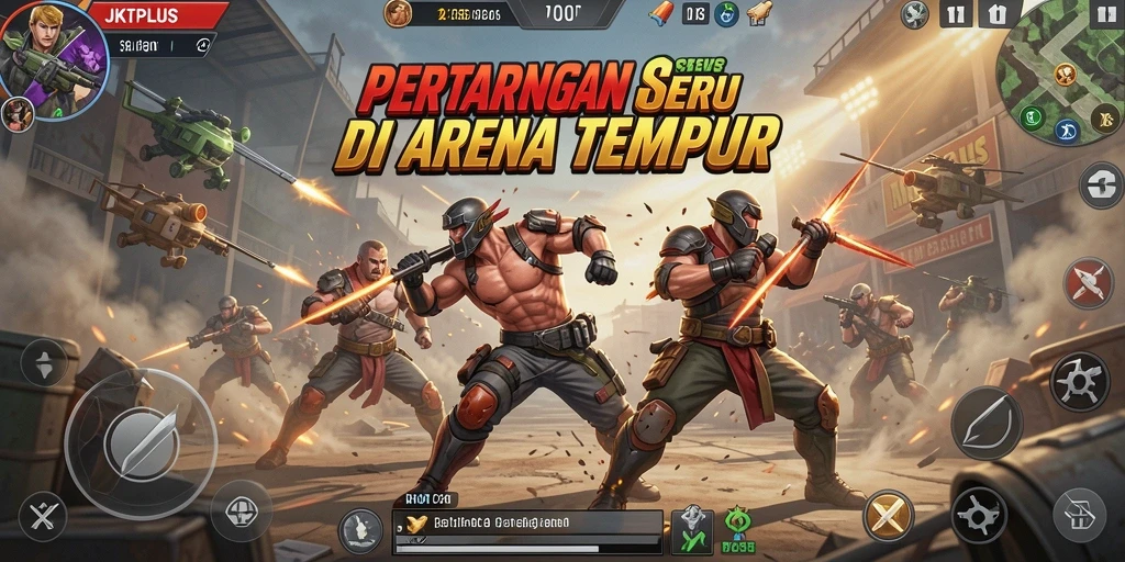 Tampilan gameplay yang intens dan memikat di arena JKTPLUS.