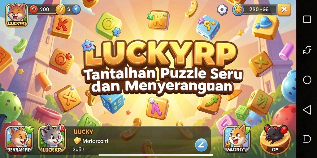 Tampilan gameplay LUCKYRP saat menyelesaikan teka-teki Puzzle.