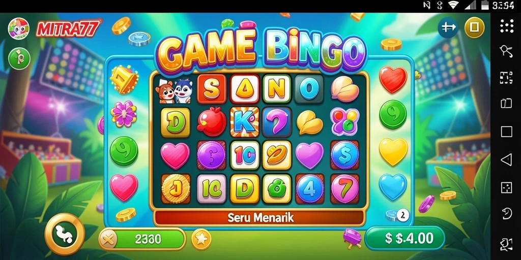 Tampilan gameplay seru MITRA77 saat bermain Bingo.