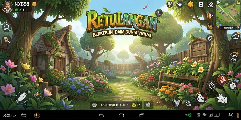 Tampilan gameplay menarik di NX888 dengan aktivitas berkebun yang seru.