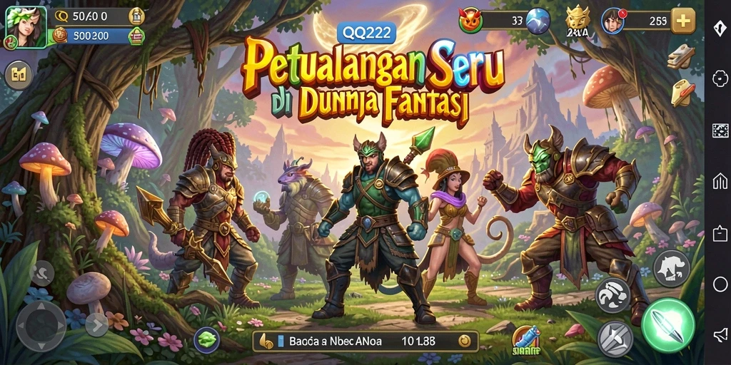 Screenshot gameplay menunjukkan eksplorasi dunia yang menakjubkan di QQ222.