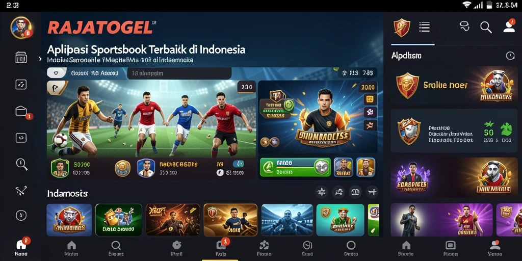 Tampilan antarmuka pengguna RAJATOGEL saat bertaruh olahraga.
