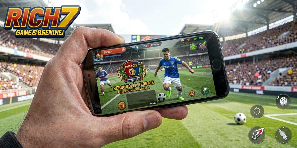 Menampilkan gameplay seru di RICH7 dengan aksi sepak bola yang intens.
