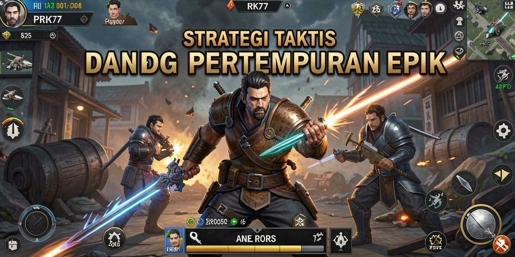 Gambaran aksi epik dari permainan strategi SLG.
