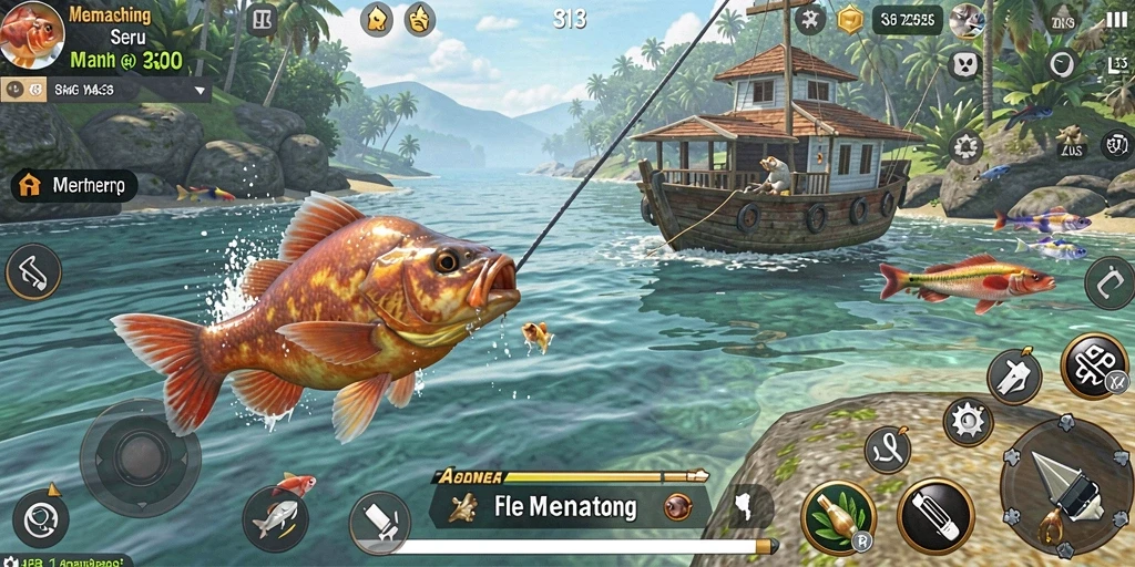Tangkapan besar di danau indah dalam gameplay S13.