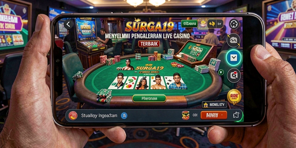 Tampilan menarik dari SURGA19 saat permainan Live Casino berlangsung.