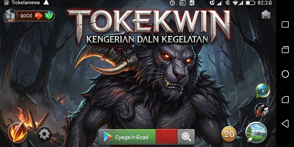 Screenshot menampilkan suasana menakutkan dalam game TOKEKWIN.