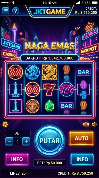 Tampilan aplikasi jktgame yang menarik dan modern.
